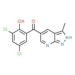 ChemSpider 2D Image | (3,5-Dichloro-2-hydroxyphenyl)(3-methyl-2H-pyrazolo[3,4-b]pyridin-5-yl)methanone | C14H9Cl2N3O2