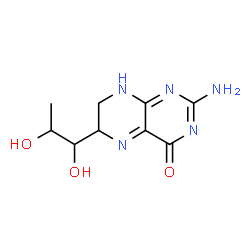 ChemSpider 2D Image | 2-Amino-6-(1,2-dihydroxypropyl)-6,7-dihydro-4(1H)-pteridinone | C9H13N5O3