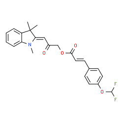 ChemSpider 2D Image | (3Z)-2-Oxo-3-(1,3,3-trimethyl-1,3-dihydro-2H-indol-2-ylidene)propyl (2E)-3-[4-(difluoromethoxy)phenyl]acrylate | C24H23F2NO4
