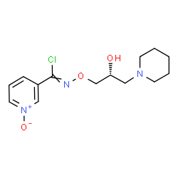 ChemSpider 2D Image | N-((2R)-2-Hydroxy-3-(1-piperidyl)propoxy)pyridine-3-carboximidoyl chloride, 1-oxide | C14H20ClN3O3