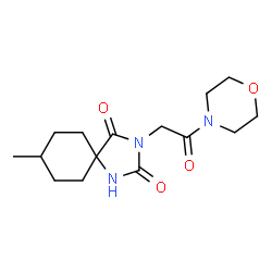 ChemSpider 2D Image | 8-Methyl-3-[2-(4-morpholinyl)-2-oxoethyl]-1,3-diazaspiro[4.5]decane-2,4-dione | C15H23N3O4