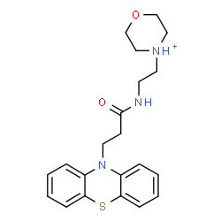 ChemSpider 2D Image | 4-(2-{[3-(10H-Phenothiazin-10-yl)propanoyl]amino}ethyl)morpholin-4-ium | C21H26N3O2S