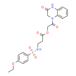 ChemSpider 2D Image | 2-Oxo-2-(3-oxo-3,4-dihydro-1(2H)-quinoxalinyl)ethyl N-[(4-ethoxyphenyl)sulfonyl]-beta-alaninate | C21H23N3O7S