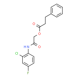 ChemSpider 2D Image | 2-[(2-Chloro-4-fluorophenyl)amino]-2-oxoethyl 3-phenylpropanoate | C17H15ClFNO3