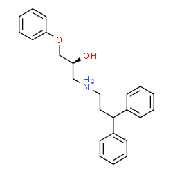 ChemSpider 2D Image | (2S)-N-(3,3-Diphenylpropyl)-2-hydroxy-3-phenoxy-1-propanaminium | C24H28NO2