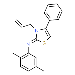 ChemSpider 2D Image | (2Z)-3-Allyl-N-(2,5-dimethylphenyl)-4-phenyl-1,3-thiazol-2(3H)-imine | C20H20N2S