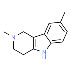 ChemSpider 2D Image | 2,8-Dimethyl-1,2,3,4-tetrahydro-1H-pyrido[4,3-b]indole | C13H16N2