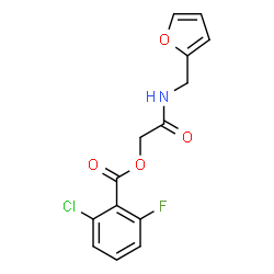 ChemSpider 2D Image | 2-[(2-Furylmethyl)amino]-2-oxoethyl 2-chloro-6-fluorobenzoate | C14H11ClFNO4