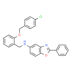 ChemSpider 2D Image | N-{2-[(4-Chlorobenzyl)oxy]benzyl}-2-phenyl-1,3-benzoxazol-5-amine | C27H21ClN2O2