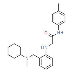 ChemSpider 2D Image | N~2~-(2-{[Cyclohexyl(methyl)amino]methyl}phenyl)-N-(4-methylphenyl)glycinamide | C23H31N3O