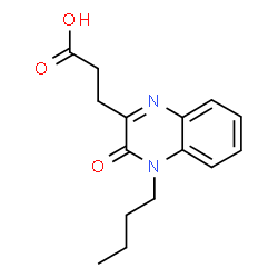 ChemSpider 2D Image | 3-(4-Butyl-3-oxo-3,4-dihydro-2-quinoxalinyl)propanoic acid | C15H18N2O3