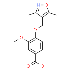ChemSpider 2D Image | 4-(3,5-Dimethyl-isoxazol-4-ylmethoxy)-3-methoxy-benzoic acid | C14H15NO5