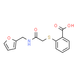 ChemSpider 2D Image | 2-({2-[(2-furylmethyl)amino]-2-oxoethyl}thio)benzoic acid | C14H13NO4S
