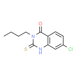 ChemSpider 2D Image | 3-Butyl-7-chloro-2-mercapto-3H-quinazolin-4-one | C12H13ClN2OS