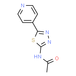 ChemSpider 2D Image | N-[5-(4-Pyridinyl)-1,3,4-thiadiazol-2-yl]acetamide | C9H8N4OS