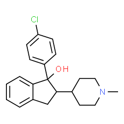 ChemSpider 2D Image | 1-(4-Chlorophenyl)-2-(1-methyl-4-piperidinyl)-1-indanol | C21H24ClNO