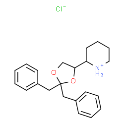 ChemSpider 2D Image | 2-(2,2-Dibenzyl-1,3-dioxolan-4-yl)piperidinium chloride | C22H28ClNO2