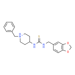 ChemSpider 2D Image | 4-{[(1,3-Benzodioxol-5-ylmethyl)carbamothioyl]amino}-1-benzylpiperidinium | C21H26N3O2S