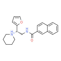 ChemSpider 2D Image | 1-[(1S)-1-(2-Furyl)-2-(2-naphthoylamino)ethyl]piperidinium | C22H25N2O2