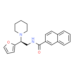ChemSpider 2D Image | N-[(2S)-2-(2-Furyl)-2-(1-piperidinyl)ethyl]-2-naphthamide | C22H24N2O2