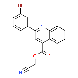 ChemSpider 2D Image | Cyanomethyl 2-(3-bromophenyl)-4-quinolinecarboxylate | C18H11BrN2O2