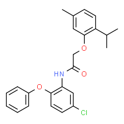 ChemSpider 2D Image | N-(5-Chloro-2-phenoxyphenyl)-2-(2-isopropyl-5-methylphenoxy)acetamide | C24H24ClNO3