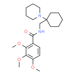 ChemSpider 2D Image | 2,3,4-Trimethoxy-N-{[1-(1-piperidinyl)cyclohexyl]methyl}benzamide | C22H34N2O4