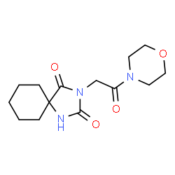 ChemSpider 2D Image | 3-[2-(4-Morpholinyl)-2-oxoethyl]-1,3-diazaspiro[4.5]decane-2,4-dione | C14H21N3O4