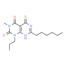 ChemSpider 2D Image | 7-hexyl-5-mercapto-3-methyl-1-propylpyrimido[4,5-d]pyrimidine-2,4(1H,3H)-dione | C16H24N4O2S