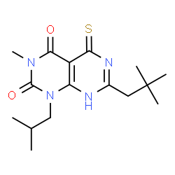 ChemSpider 2D Image | 1-isobutyl-5-mercapto-3-methyl-7-neopentylpyrimido[4,5-d]pyrimidine-2,4(1H,3H)-dione | C16H24N4O2S