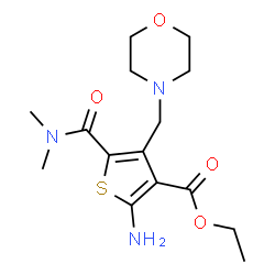 ChemSpider 2D Image | Ethyl 2-amino-5-(dimethylcarbamoyl)-4-(4-morpholinylmethyl)-3-thiophenecarboxylate | C15H23N3O4S