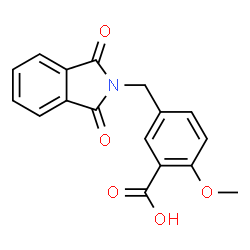 ChemSpider 2D Image | 5-(1,3-Dioxo-1,3-dihydro-isoindol-2-ylmethyl)-2-methoxy-benzoic acid | C17H13NO5