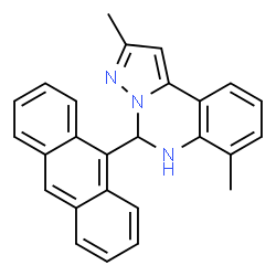 ChemSpider 2D Image | 5-(9-Anthryl)-2,7-dimethyl-5,6-dihydropyrazolo[1,5-c]quinazoline | C26H21N3