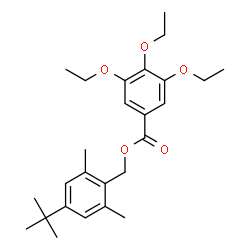 ChemSpider 2D Image | 2,6-Dimethyl-4-(2-methyl-2-propanyl)benzyl 3,4,5-triethoxybenzoate | C26H36O5
