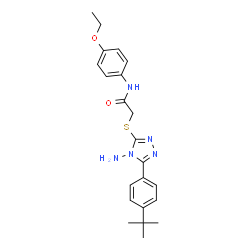ChemSpider 2D Image | 2-{[4-Amino-5-(4-tert-butylphenyl)-4H-1,2,4-triazol-3-yl]sulfanyl}-N-(4-ethoxyphenyl)acetamide | C22H27N5O2S