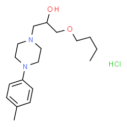 ChemSpider 2D Image | 1-Butoxy-3-[4-(4-methylphenyl)-1-piperazinyl]-2-propanol hydrochloride (1:1) | C18H31ClN2O2