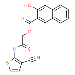 ChemSpider 2D Image | 2-[(3-Cyano-2-thienyl)amino]-2-oxoethyl 3-hydroxy-2-naphthoate | C18H12N2O4S