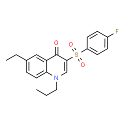 ChemSpider 2D Image | 6-Ethyl-3-[(4-fluorophenyl)sulfonyl]-1-propyl-4(1H)-quinolinone | C20H20FNO3S