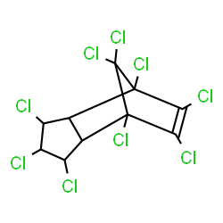 ChemSpider 2D Image | 1,3,4,5,7,8,9,10,10-Nonachlorotricyclo[5.2.1.0~2,6~]dec-8-ene | C10H5Cl9