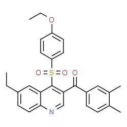 ChemSpider 2D Image | (3,4-Dimethylphenyl){4-[(4-ethoxyphenyl)sulfonyl]-6-ethyl-3-quinolinyl}methanone | C28H27NO4S