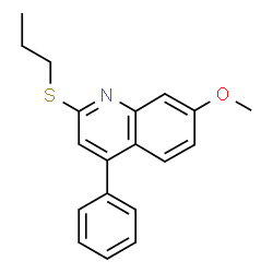 ChemSpider 2D Image | 7-Methoxy-4-phenyl-2-(propylsulfanyl)quinoline | C19H19NOS