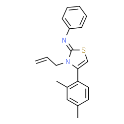 ChemSpider 2D Image | (2Z)-3-Allyl-4-(2,4-dimethylphenyl)-N-phenyl-1,3-thiazol-2(3H)-imine | C20H20N2S