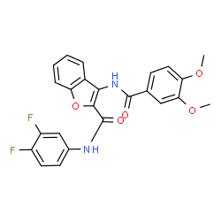 ChemSpider 2D Image | N-(3,4-Difluorophenyl)-3-[(3,4-dimethoxybenzoyl)amino]-1-benzofuran-2-carboxamide | C24H18F2N2O5