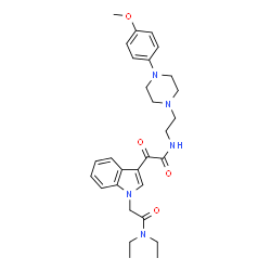 ChemSpider 2D Image | N,N-Diethyl-2-{3-[({2-[4-(4-methoxyphenyl)-1-piperazinyl]ethyl}amino)(oxo)acetyl]-1H-indol-1-yl}acetamide | C29H37N5O4