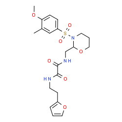 ChemSpider 2D Image | N-[2-(2-Furyl)ethyl]-N'-({3-[(4-methoxy-3-methylphenyl)sulfonyl]-1,3-oxazinan-2-yl}methyl)ethanediamide | C21H27N3O7S