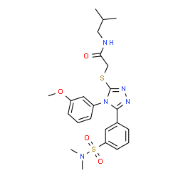 ChemSpider 2D Image | 2-({5-[3-(Dimethylsulfamoyl)phenyl]-4-(3-methoxyphenyl)-4H-1,2,4-triazol-3-yl}sulfanyl)-N-isobutylacetamide | C23H29N5O4S2