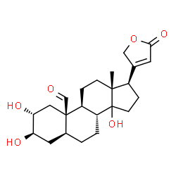 ChemSpider 2D Image | (2alpha,3beta,5alpha,14xi)-2,3,14-Trihydroxy-19-oxocard-20(22)-enolide | C23H32O6