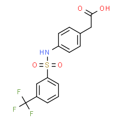 ChemSpider 2D Image | 2-{4-[3-(trifluoromethyl)benzenesulfonamido]phenyl}acetic acid | C15H12F3NO4S