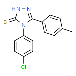 ChemSpider 2D Image | 4-(4-chlorophenyl)-5-(4-methylphenyl)-4H-1,2,4-triazole-3-thiol | C15H12ClN3S