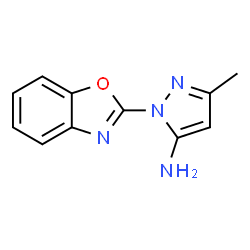 ChemSpider 2D Image | 2-Benzooxazol-2-yl-5-methyl-2H-pyrazol-3-ylamine | C11H10N4O
